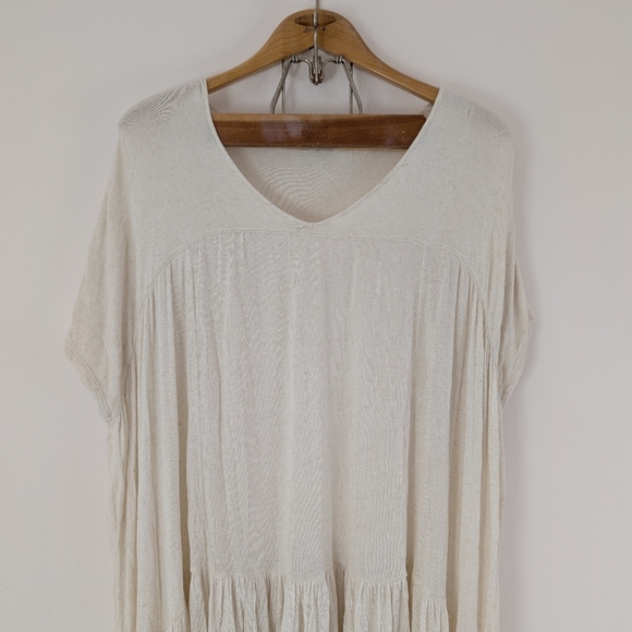 Free People Dress Womens XS White Natural Just Add Sun Midi Beach Slouchy Boho - Picture 2 of 8